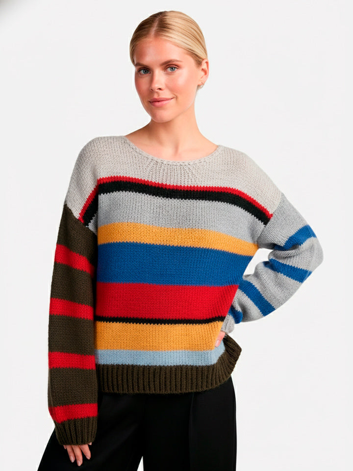 Rainbow Stripe Long Sleeve Sweater