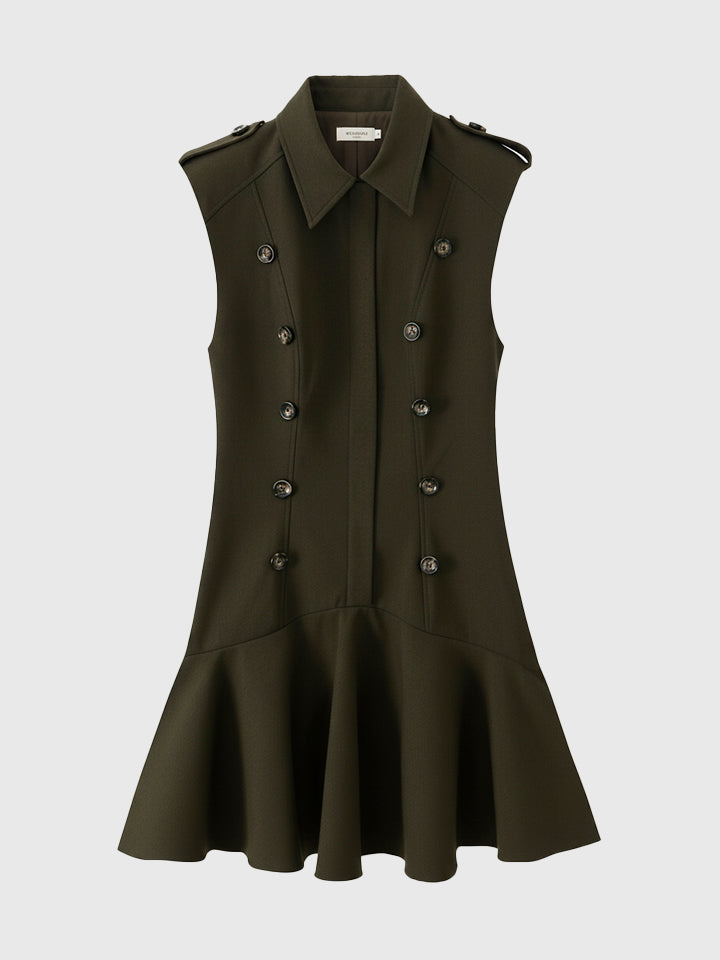 Layered Shoulder Pad Dress