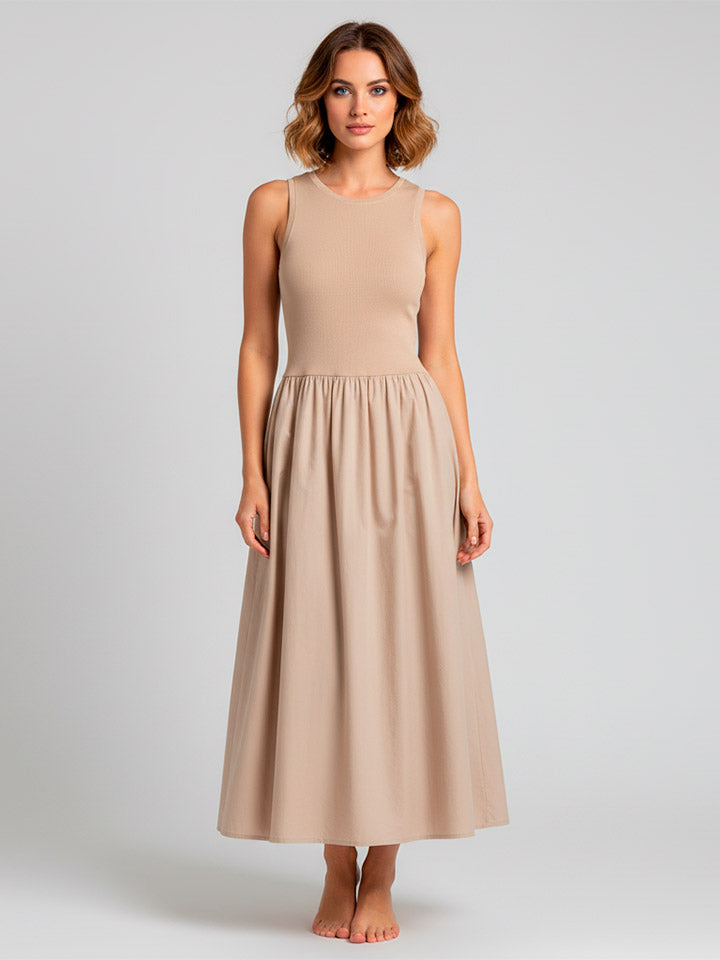 Patchwork Ankle-Length Dress