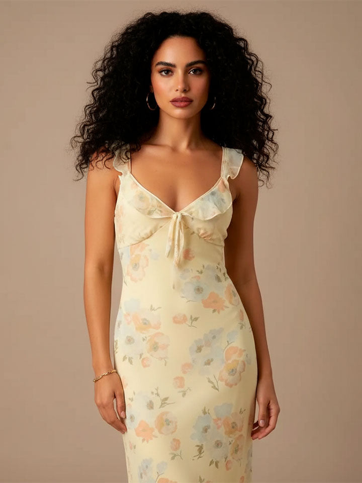 Summer Floral Print Maxi Dress