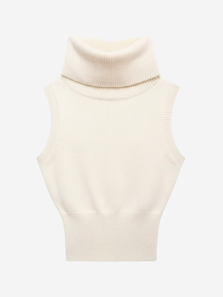 High Neck Knitted Vest