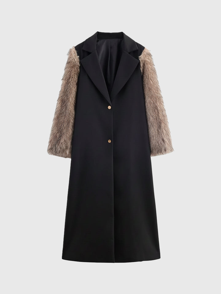 Collar Patchwork Long Dress