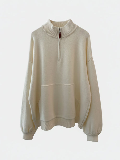 Arctic Velvet Half-Zip Stand Collar Sweater