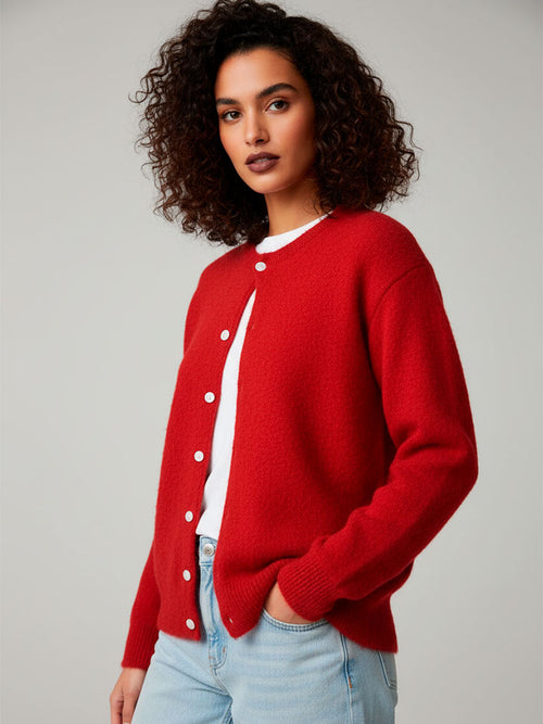 Cashmere-Blend V-Neck Cardigan