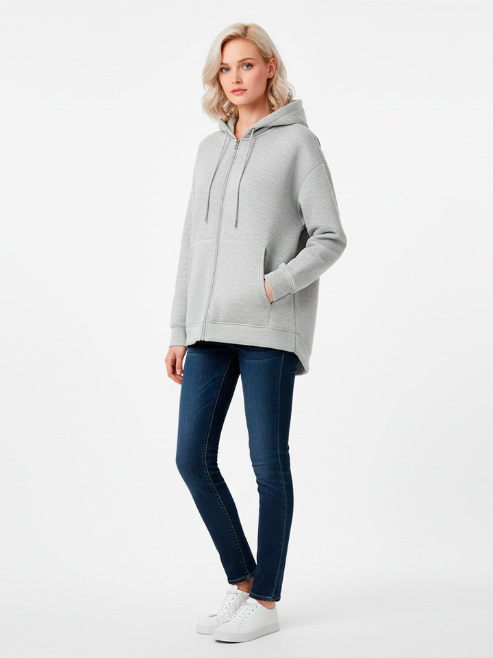Contemporary Grey Hooded Jacket
