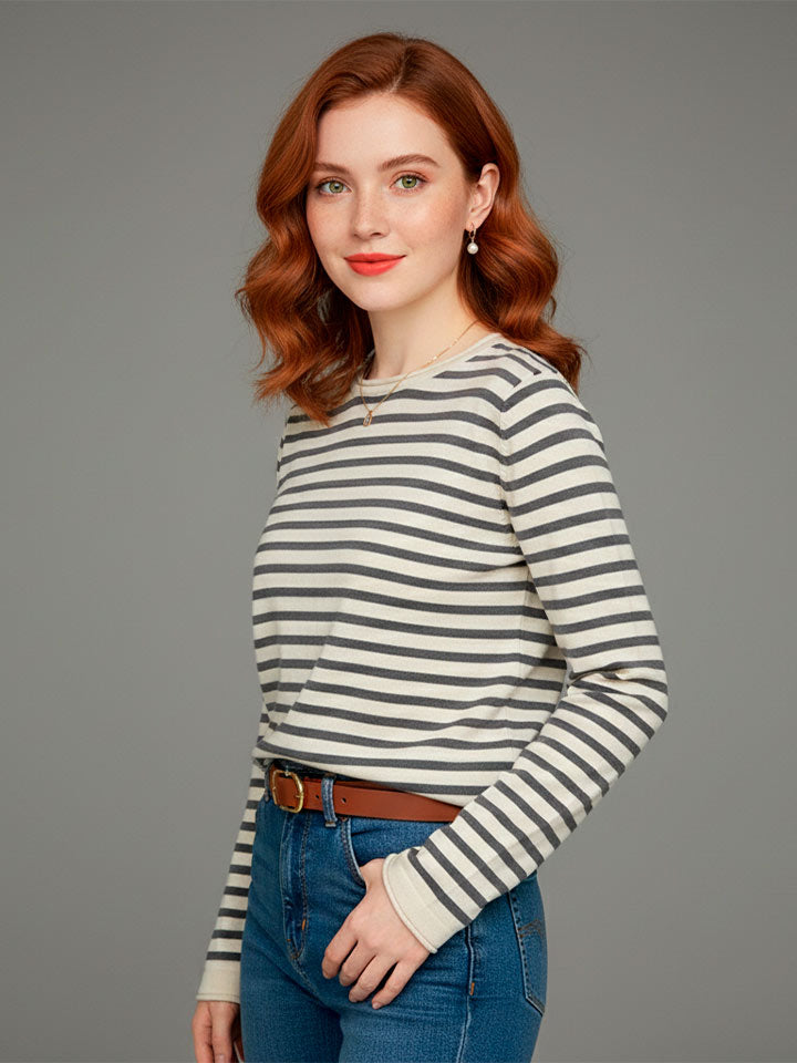 Essential Cotton Striped Pullover