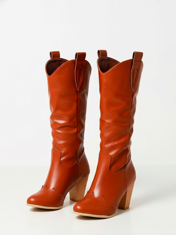 Vegan Leather Heeled Ankle Boots