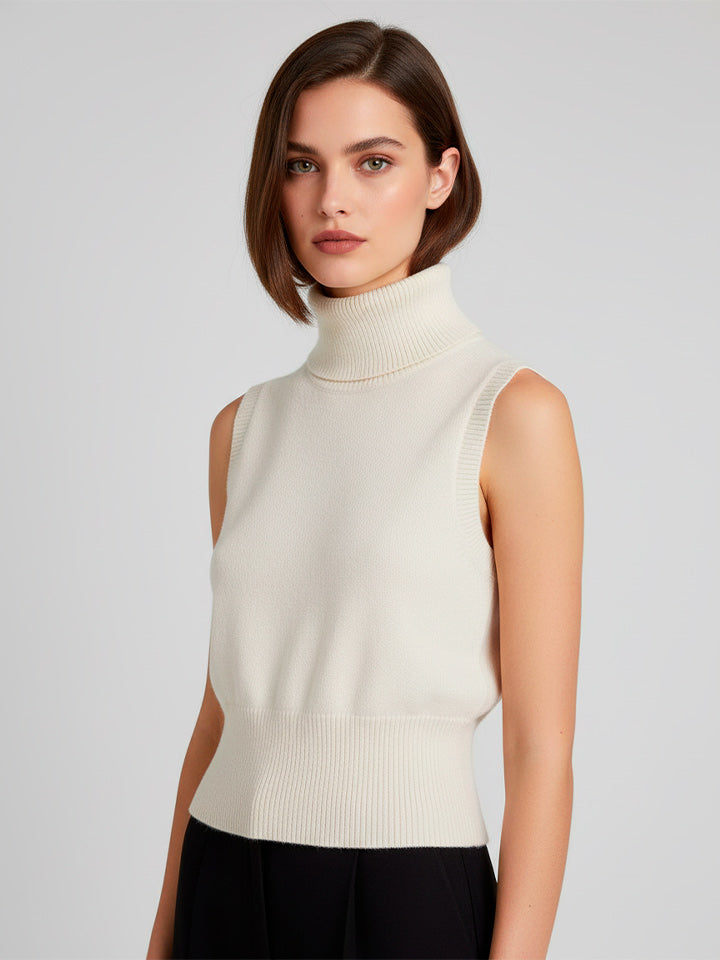 High Neck Knitted Vest