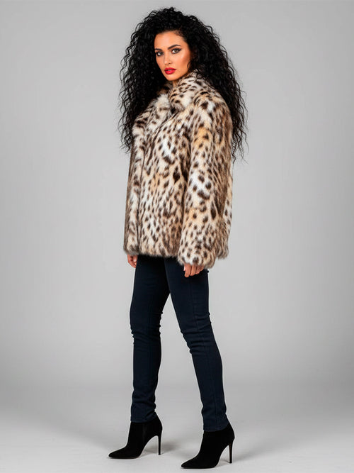 Animal Print Zip-Front Jacket