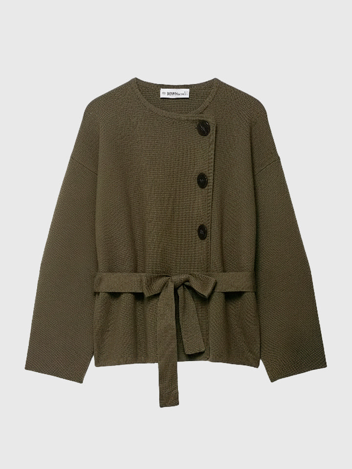 Women's Round Neck Single-Breasted Jacket