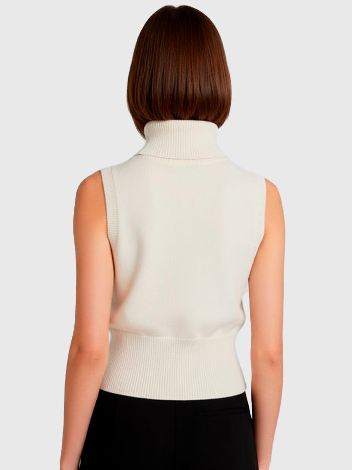 High Neck Knitted Vest