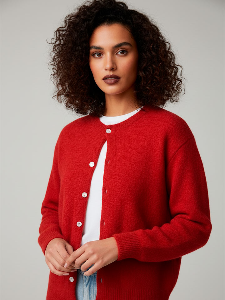 Cashmere-Blend V-Neck Cardigan