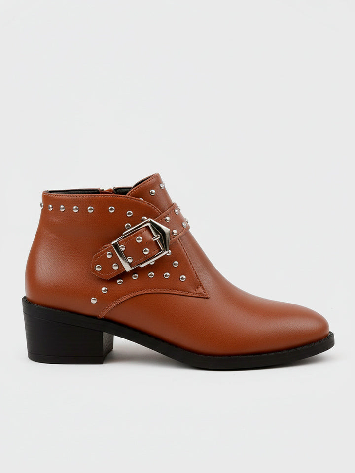Studded Buckle Chelsea Boots