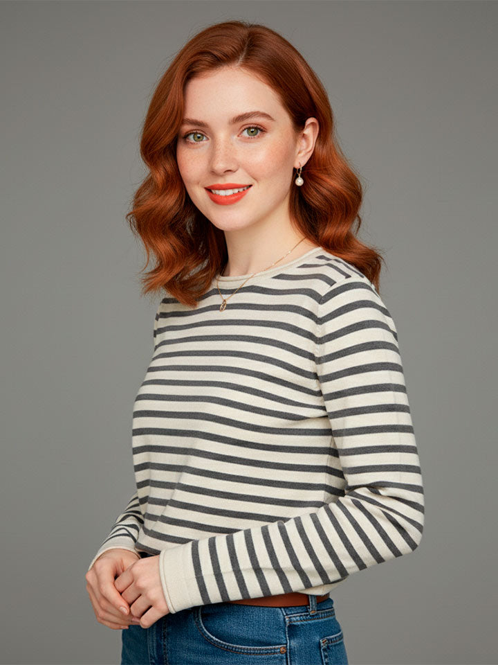 Essential Cotton Striped Pullover