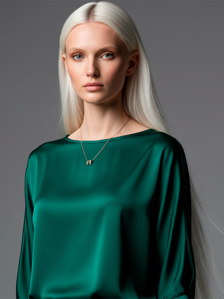 Refined Satin Sweater - Glossy Elegant Texture