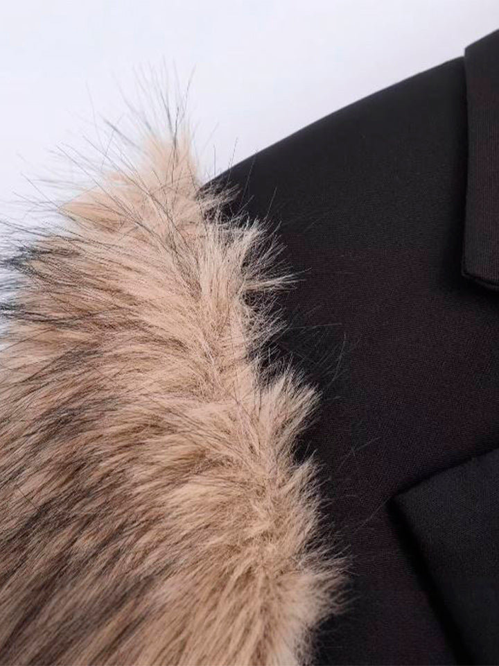 Collar Patchwork Long Dress