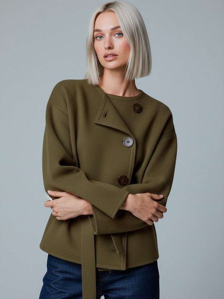 Women's Round Neck Single-Breasted Jacket