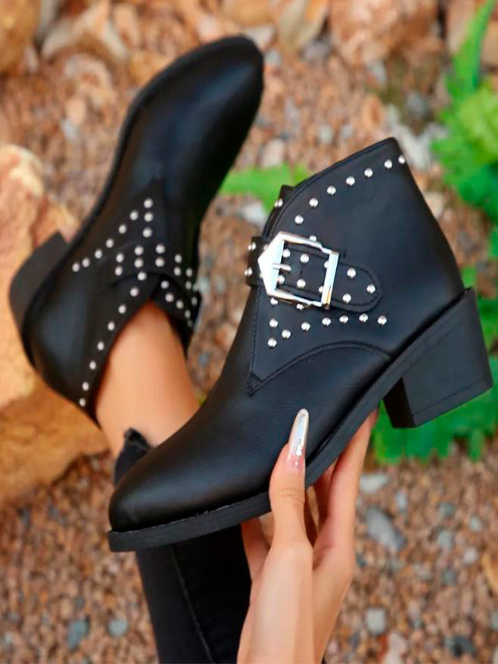 Studded Buckle Chelsea Boots