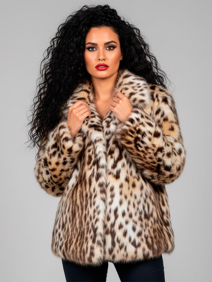 Animal Print Zip-Front Jacket