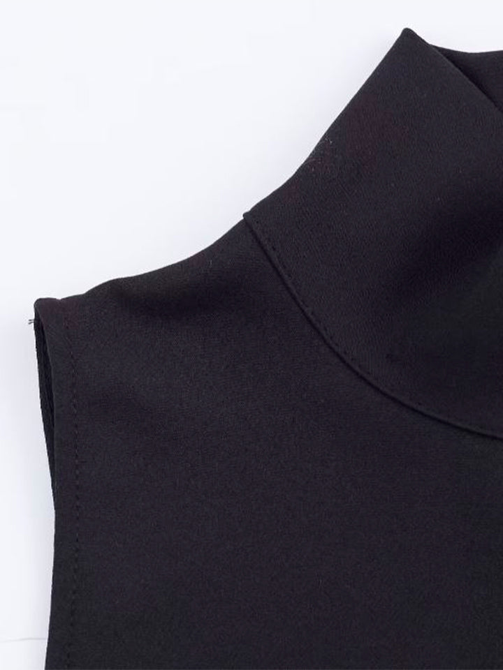 Sleeveless High-Neck Midi Dress