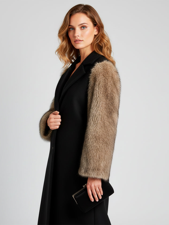 Collar Patchwork Long Dress