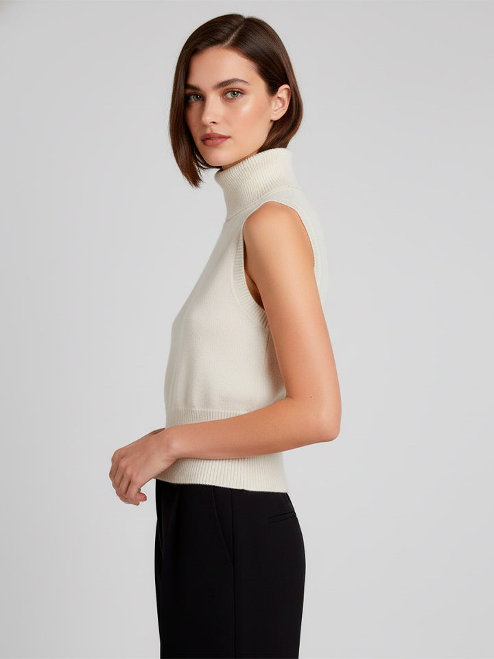 High Neck Knitted Vest