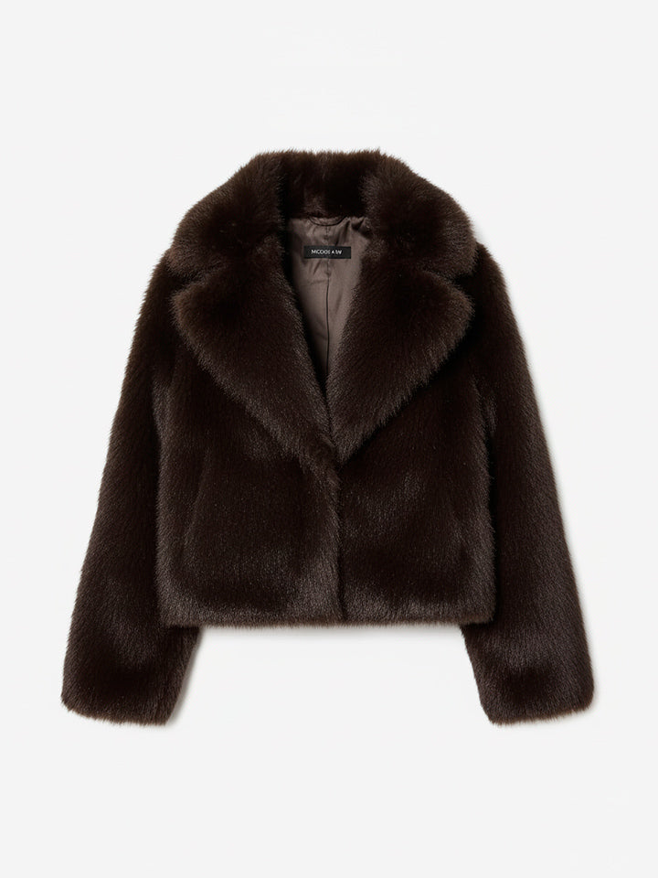 Faux Fur Effect Long Sleeve Jacket