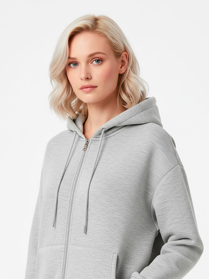 Contemporary Grey Hooded Jacket