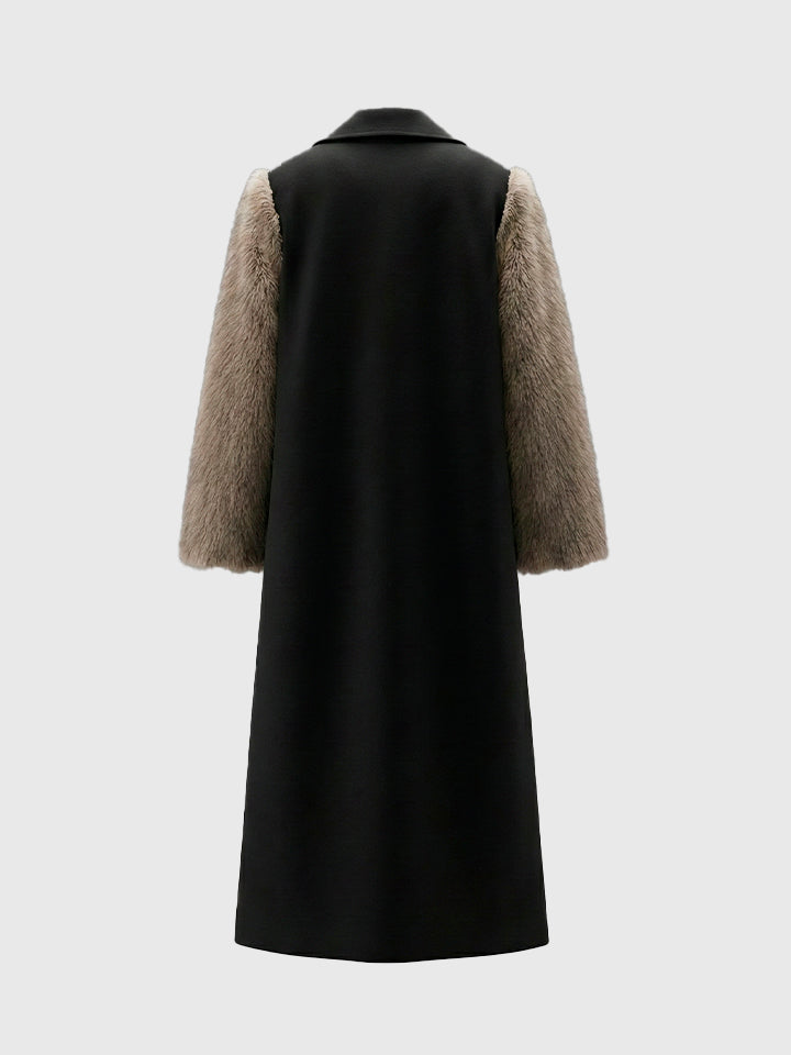 Splicing Long Fur Coat