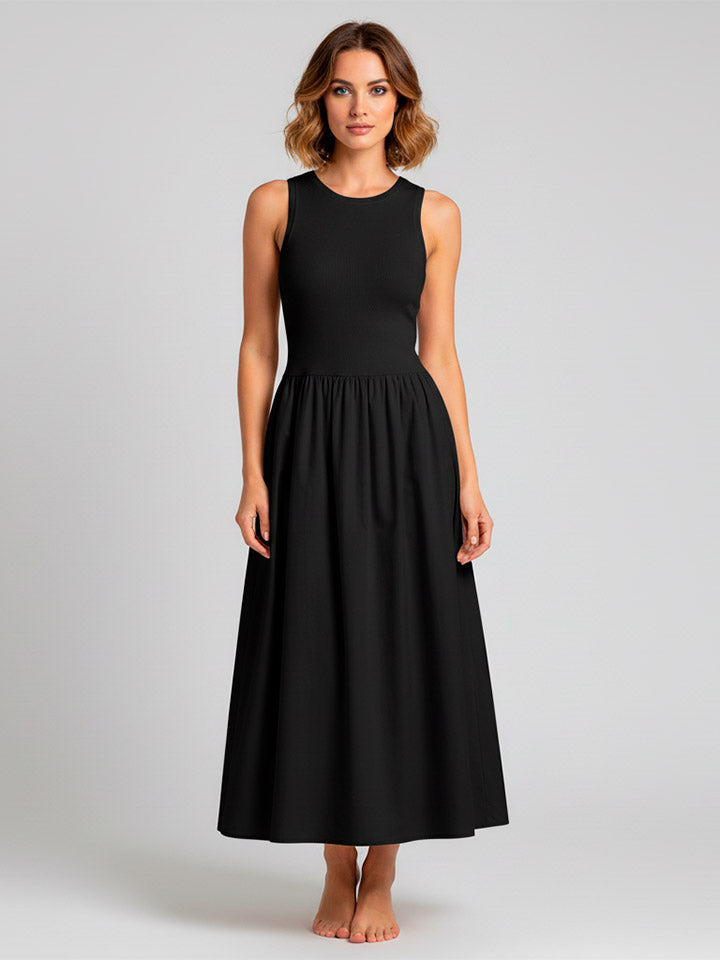 Patchwork Ankle-Length Dress