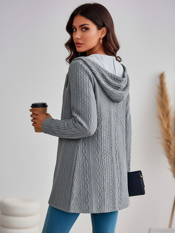 Directional Hooded Sweatshirt in Solid Colourway