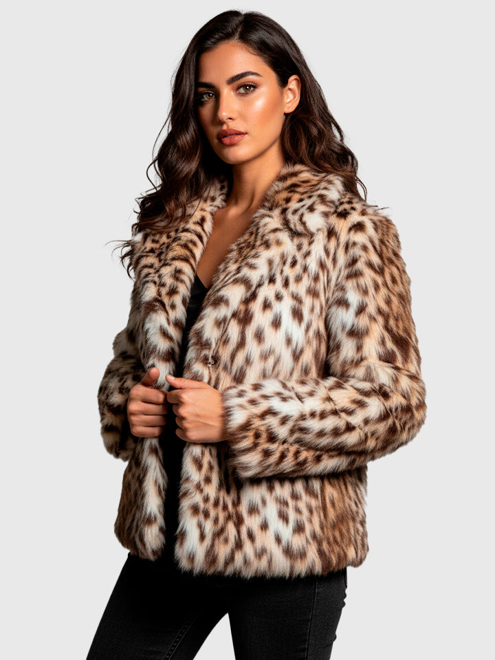 Animal Print Zip-Front Jacket
