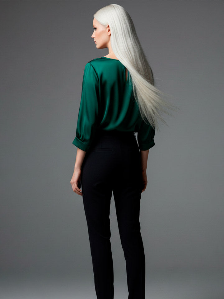 Refined Satin Sweater - Glossy Elegant Texture