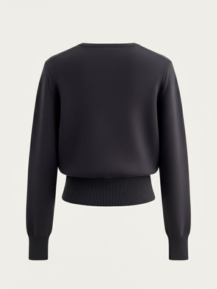 Ruffled V-Neck Knit Top