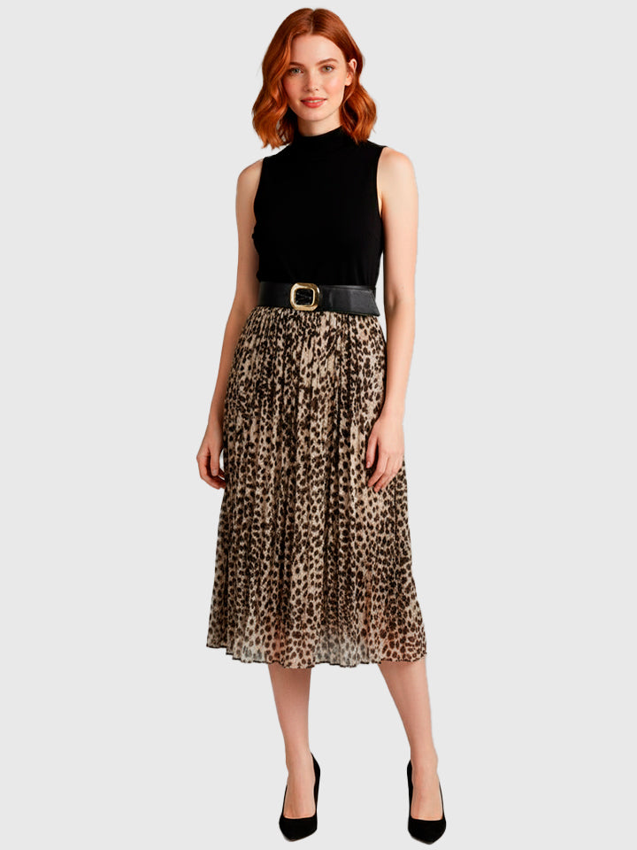 Sleeveless High-Neck Midi Dress