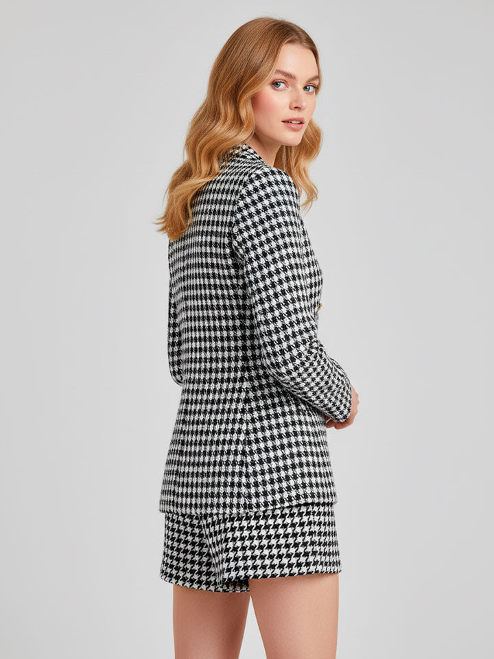 Heritage Houndstooth Double-Breasted Blazer