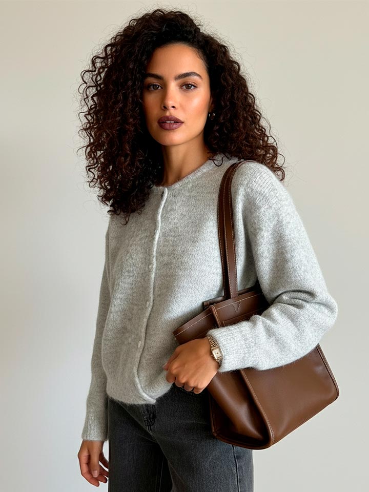 Cashmere-Blend V-Neck Cardigan