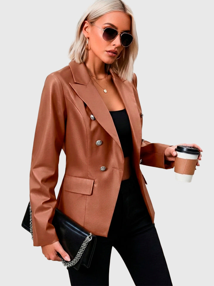 Button-Up Collared Blazer