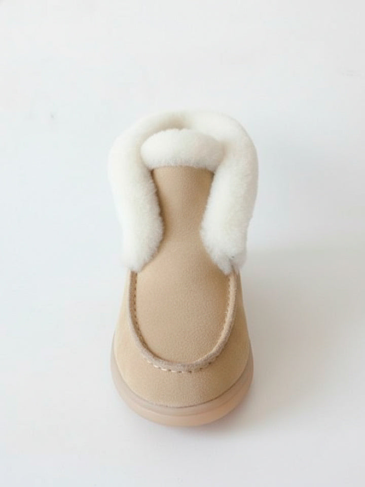 Suede Ankle Boots with Natural Fur Lining
