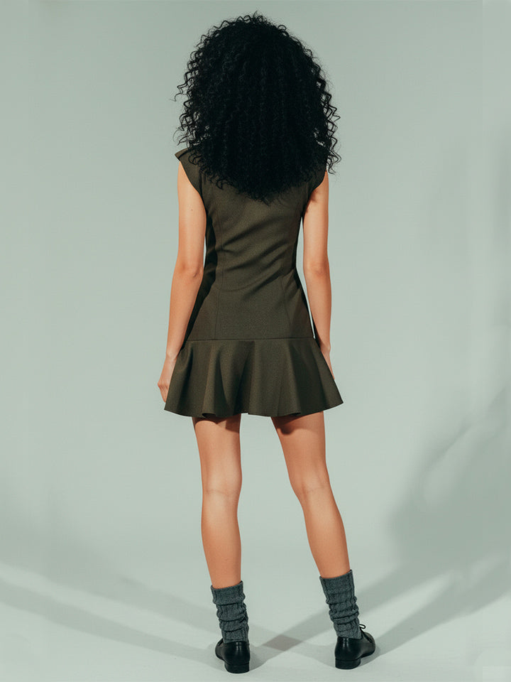 Layered Shoulder Pad Dress