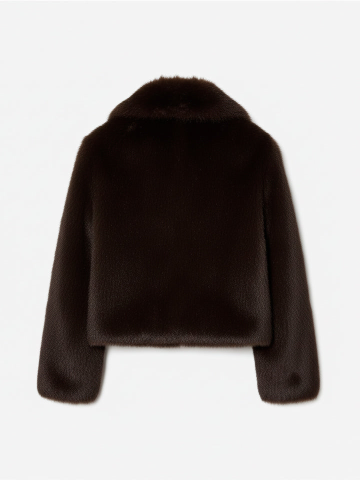 Faux Fur Effect Long Sleeve Jacket