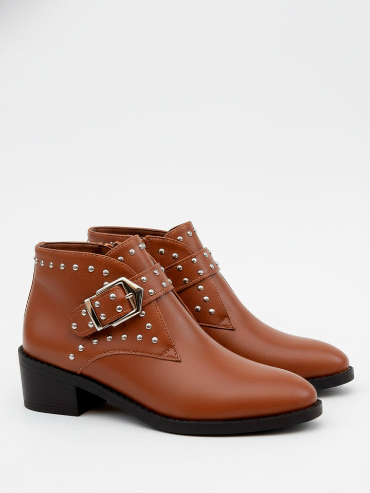 Studded Buckle Chelsea Boots
