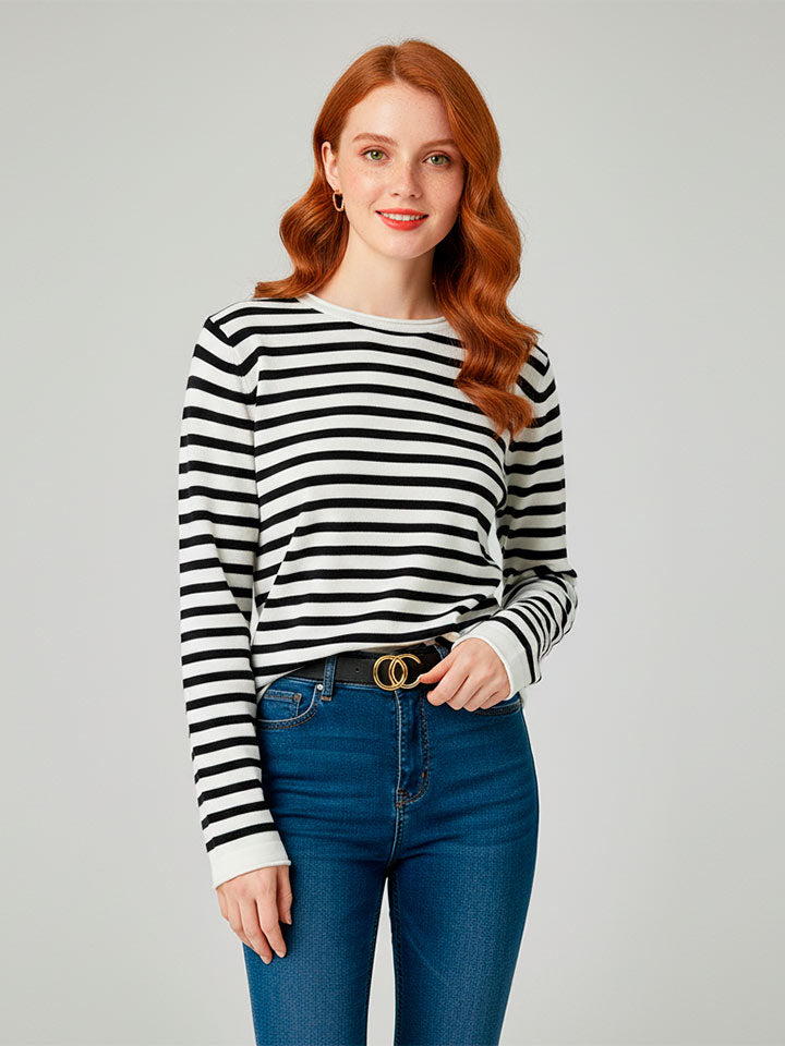 Essential Cotton Striped Pullover