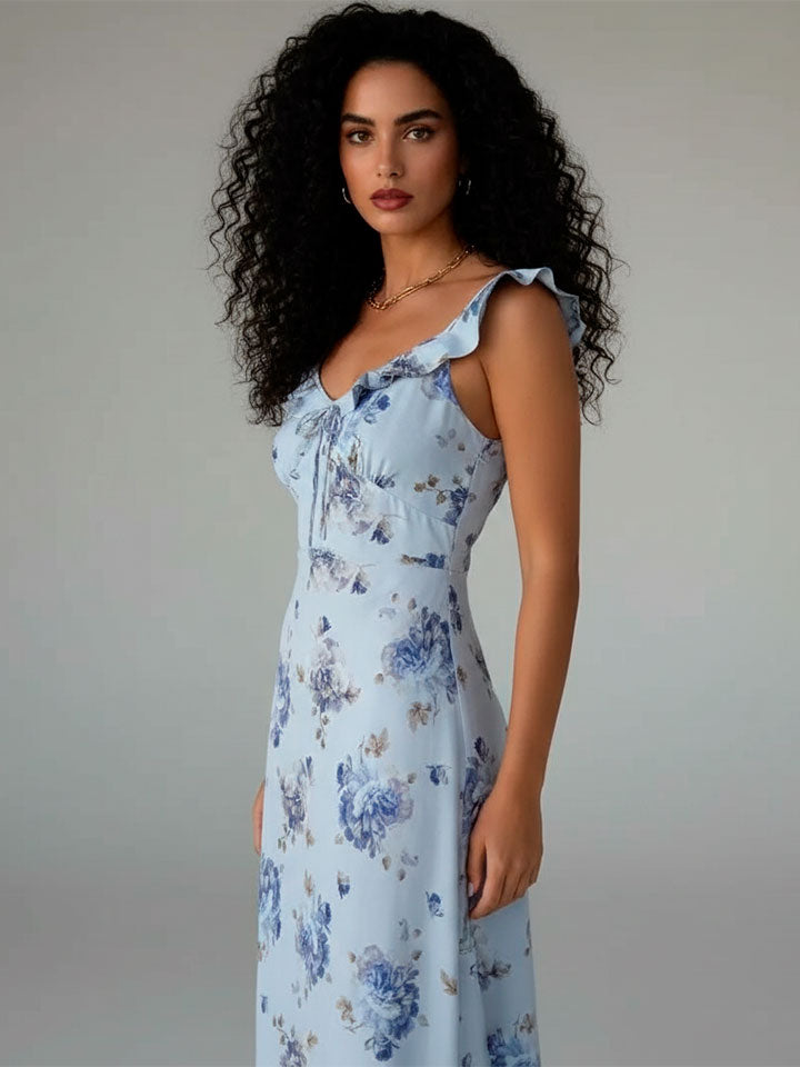 Summer Floral Print Maxi Dress