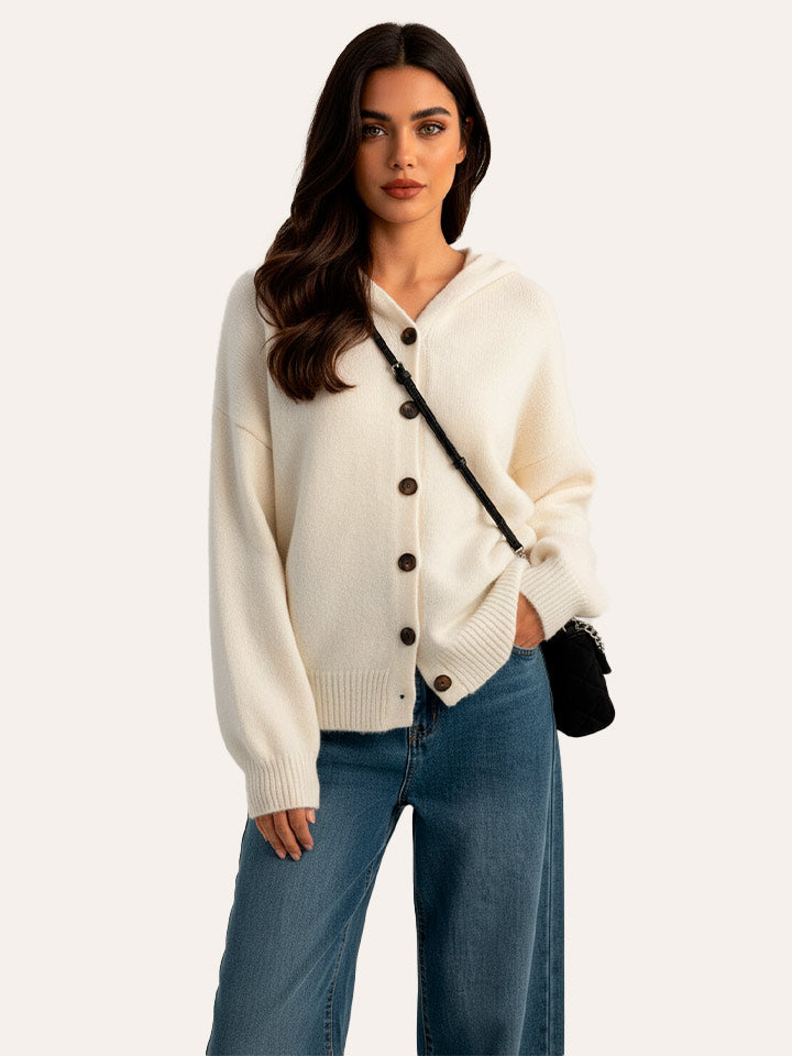 Hooded Alpaca Wool Cardigan