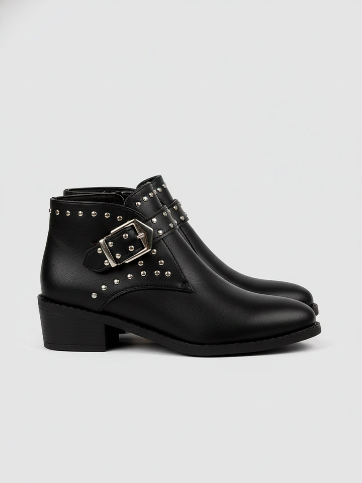 Studded Buckle Chelsea Boots