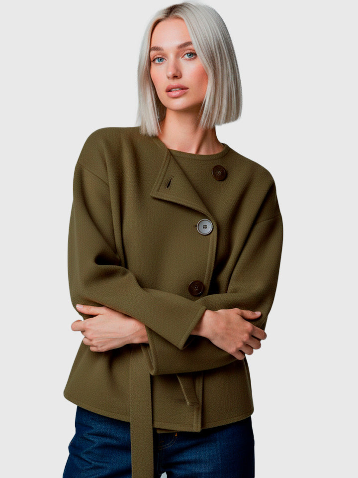 Women's Round Neck Single-Breasted Jacket