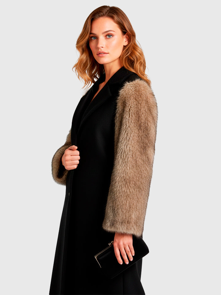 Splicing Long Fur Coat