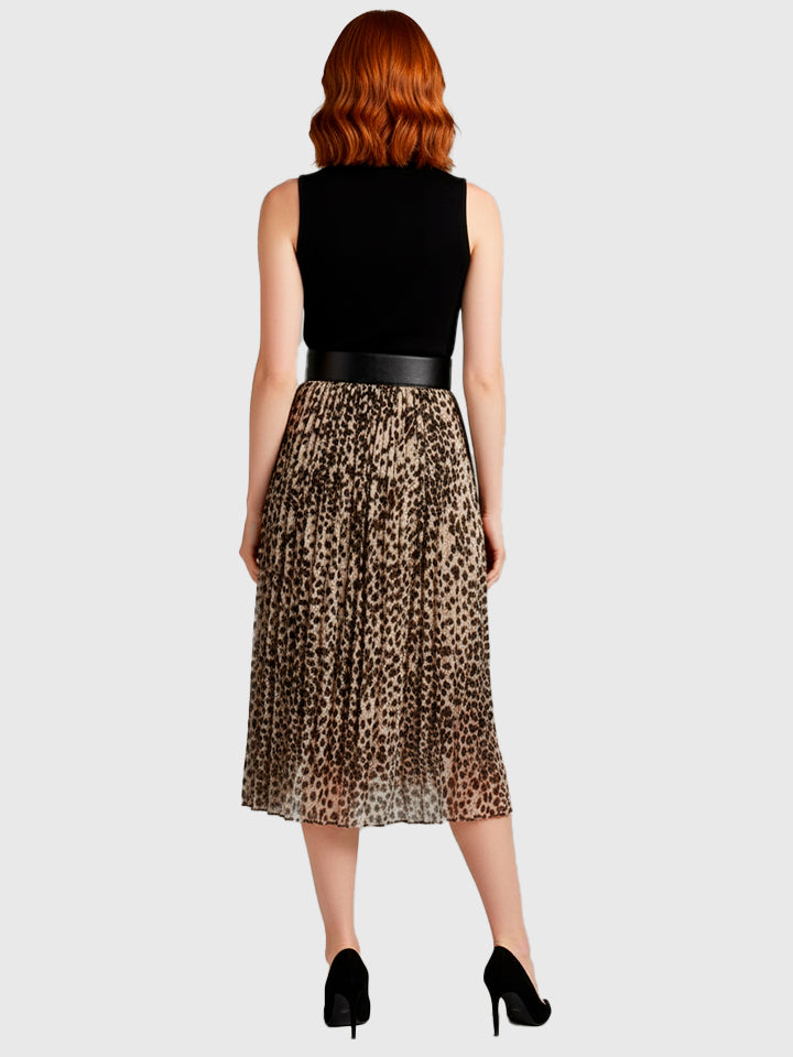 Sleeveless High-Neck Midi Dress