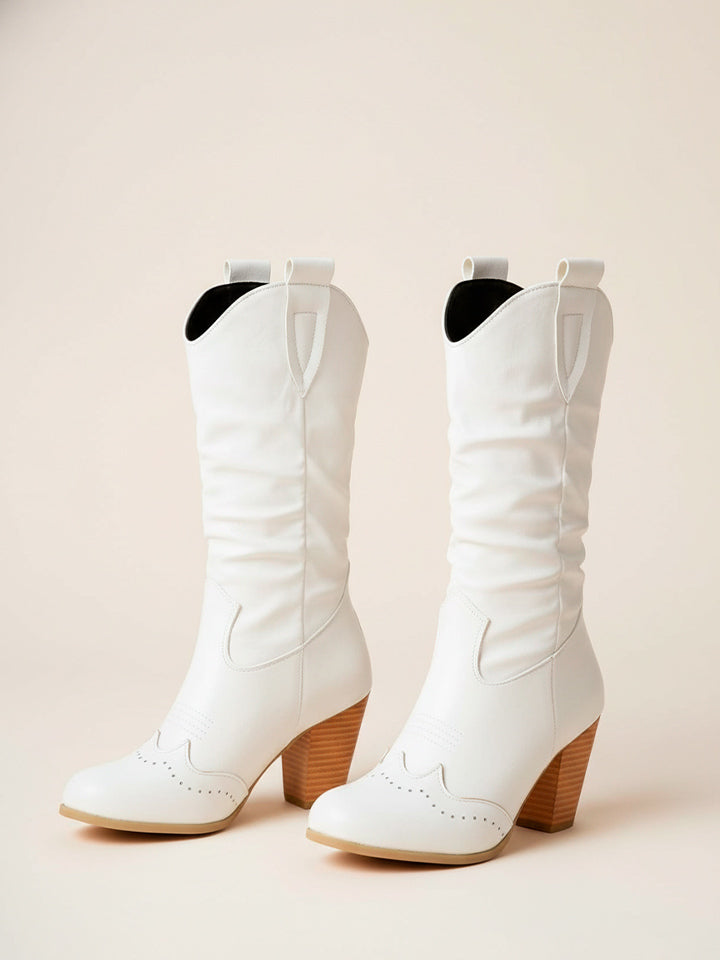 Vegan Leather Heeled Ankle Boots
